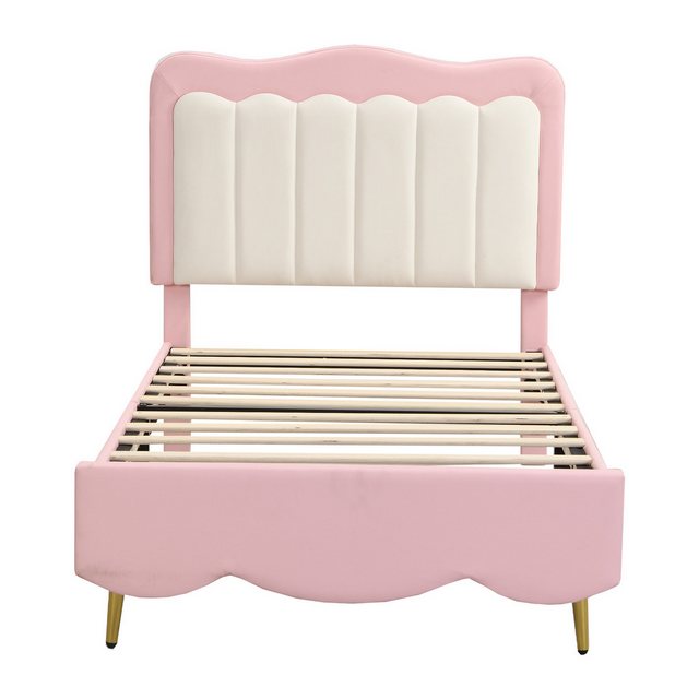 IDEASY Polsterbett Kinderbett, 90*200 cm/ 140 x200 cm, PU-Leder, rosa/blau, günstig online kaufen