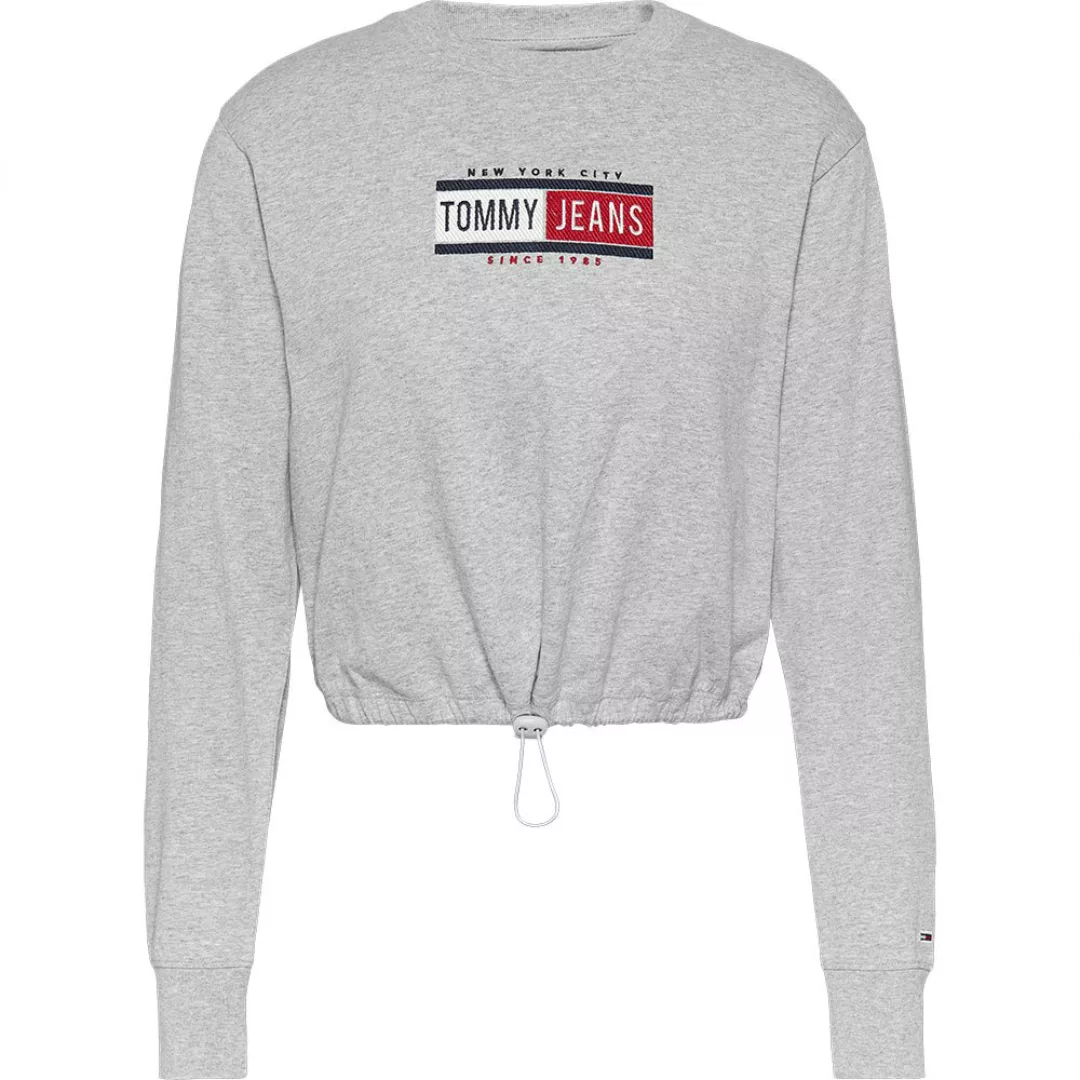 Tommy Jeans Drawcord Timeless Tommy 2 Langarm-t-shirt XS Light Grey Heather günstig online kaufen