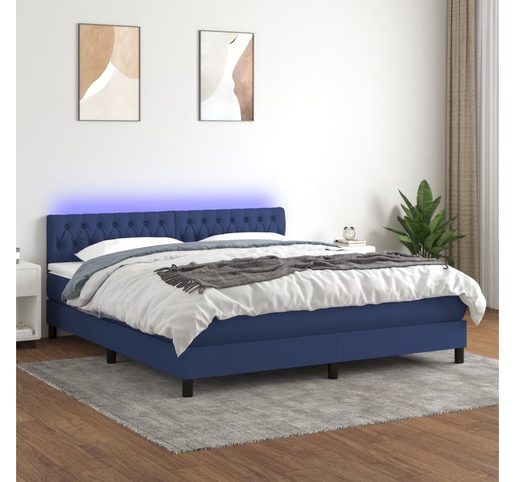 vidaXL Boxspringbett Bett Boxspringbett komplett mit Matratze & LED Stoff ( günstig online kaufen