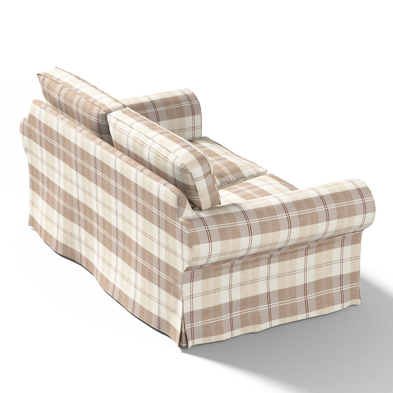 Bezug für Ektorp 2-Sitzer Schlafsofa NEUES Modell, braun-beige, Sofabezug f günstig online kaufen