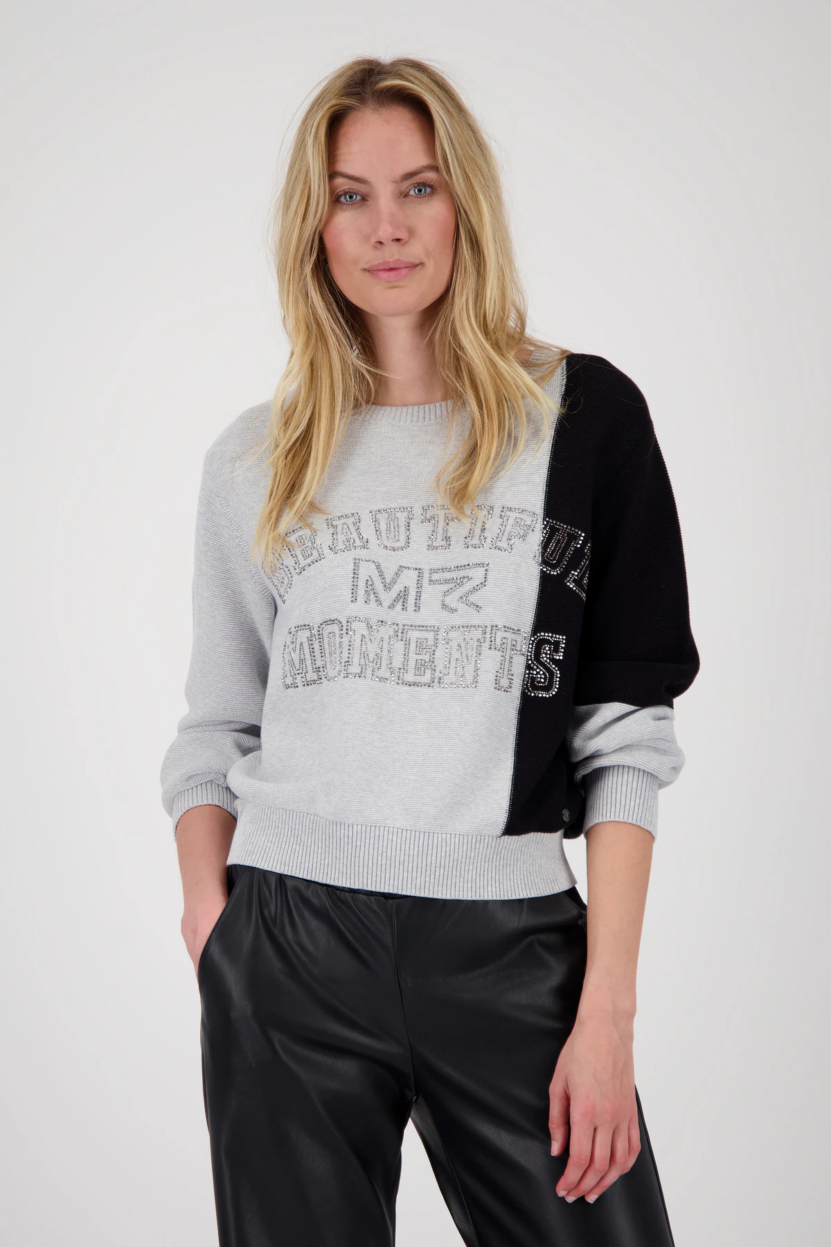 Monari Strickpullover "Pullover Colorblock + Schmuck", Mit Rundhalsausschni günstig online kaufen