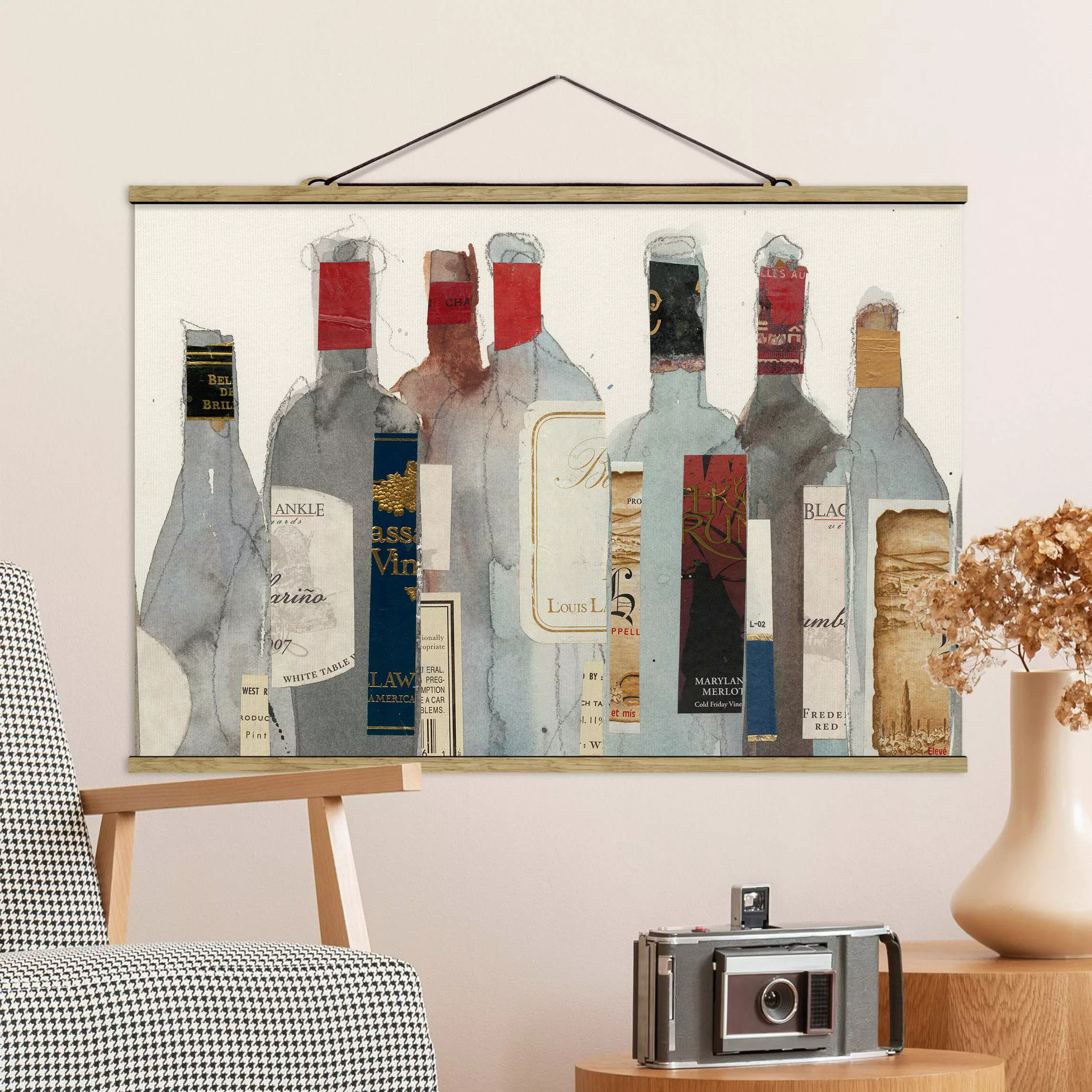 Stoffbild Küche mit Posterleisten - Querformat Wein & Spirituosen I günstig online kaufen