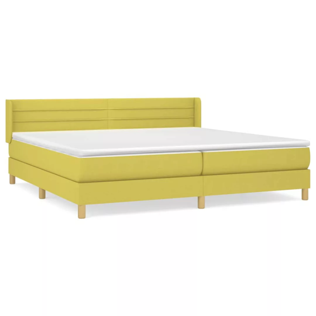 Vidaxl Boxspringbett Mit Matratze Grün 200x200 Cm Stoff günstig online kaufen