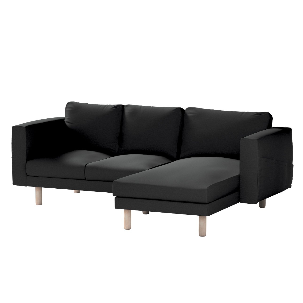 Bezug für Norsborg 3-Sitzer Sofa mit Recamiere, schwarz, Norsborg Bezug für günstig online kaufen
