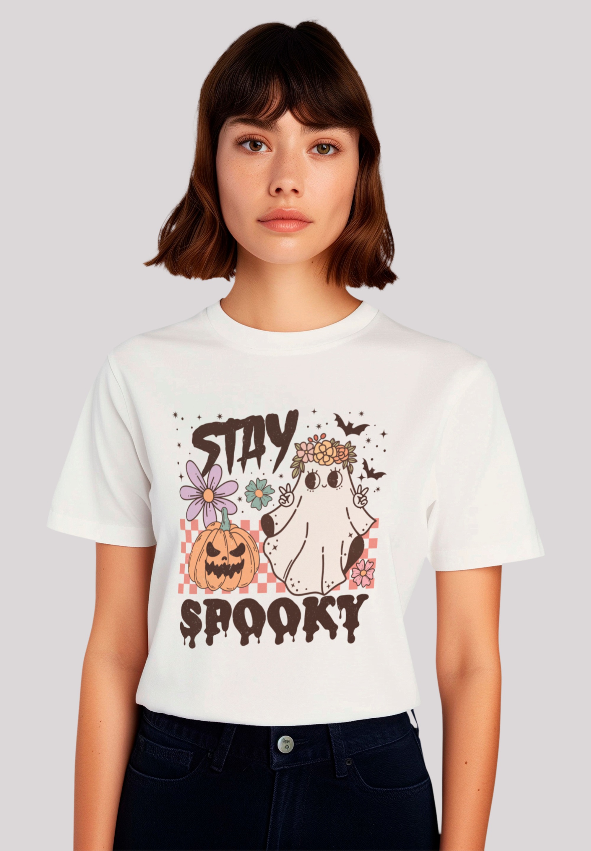 F4NT4STIC T-Shirt "Retro Halloween Stay Spooky rainbow", Premium Qualität, günstig online kaufen