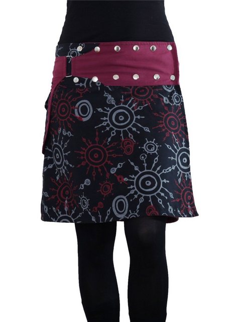 PUREWONDER Wickelrock Damen Rock mit auffälligem Muster und Tasche sk174 Ba günstig online kaufen