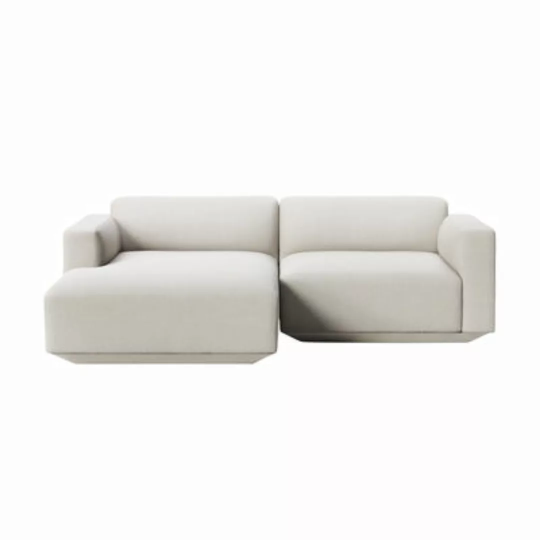 Ecksofa Develius C textil beige / 3-Sitzer - L 220 cm / Dormeuse links - &t günstig online kaufen