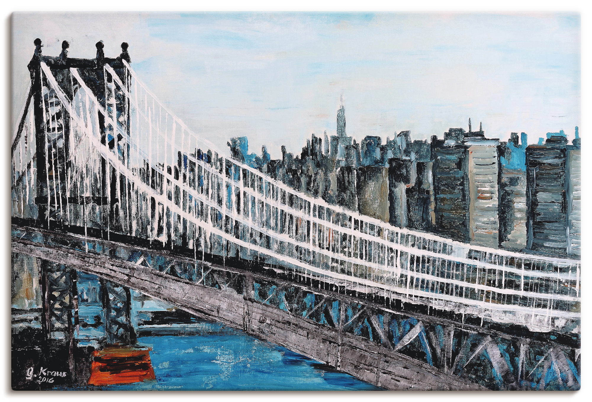 Artland Leinwandbild »New York Brooklyn Bridge«, Amerika, (1 St.), auf Keil günstig online kaufen