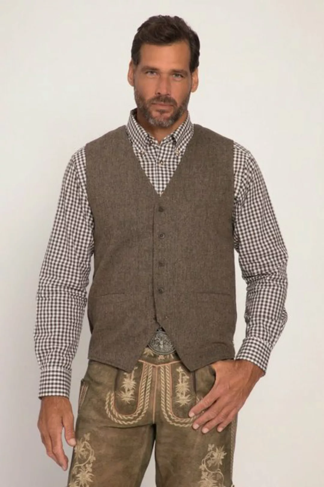 JP1880 Steppweste JP 1880 Tweed-Weste Tracht Wollmix Strick-Rücken günstig online kaufen