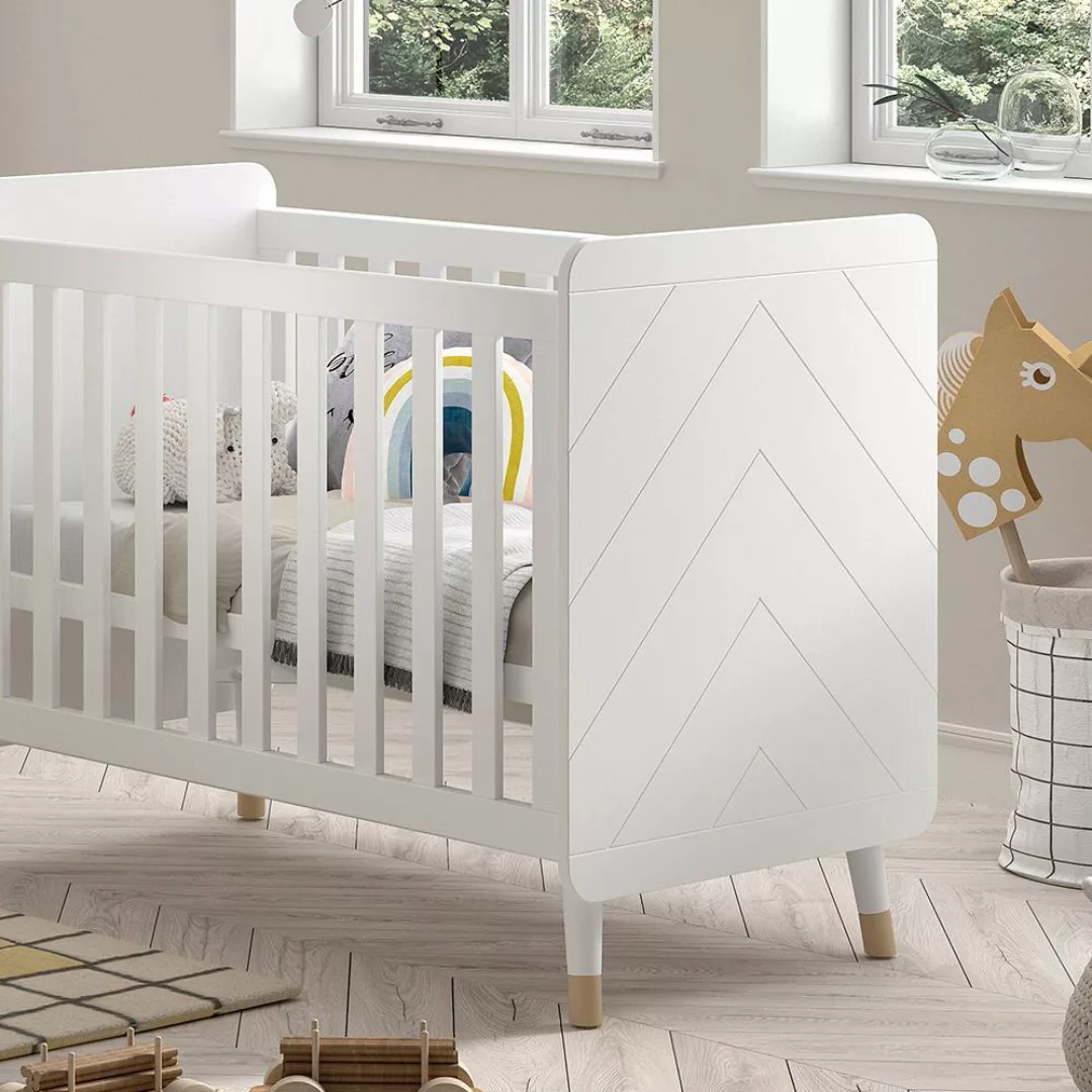 Babybett Babybettchen höhenverstellbar in Weiß günstig online kaufen