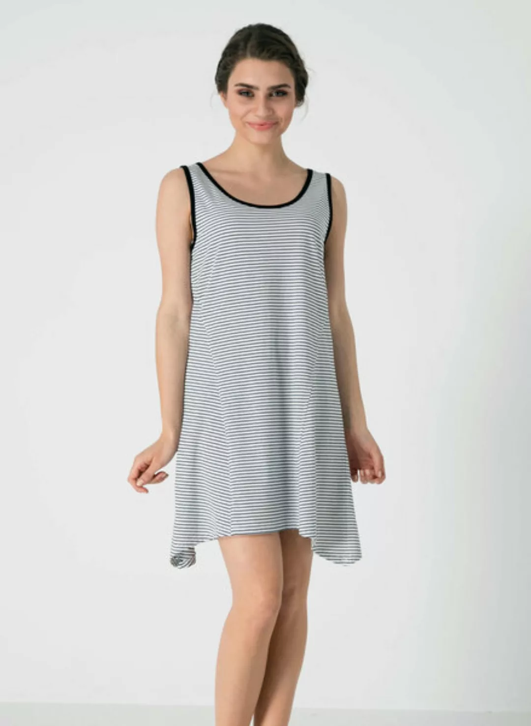 Ärmelloses Gestreiftes Jersey-kleid Aus Bio Baumwolle günstig online kaufen