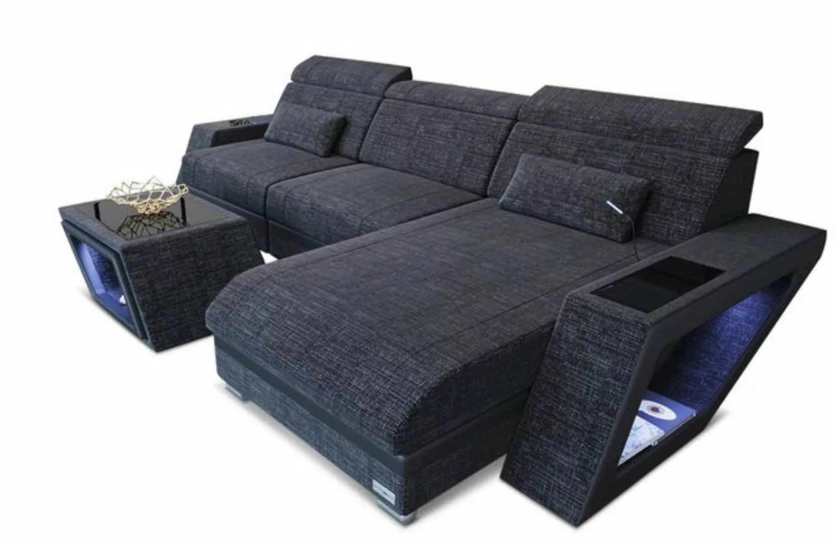 Sofa Dreams Ecksofa Stoffsofa Couch Catania L Form Polster Sofa, mit LED, U günstig online kaufen