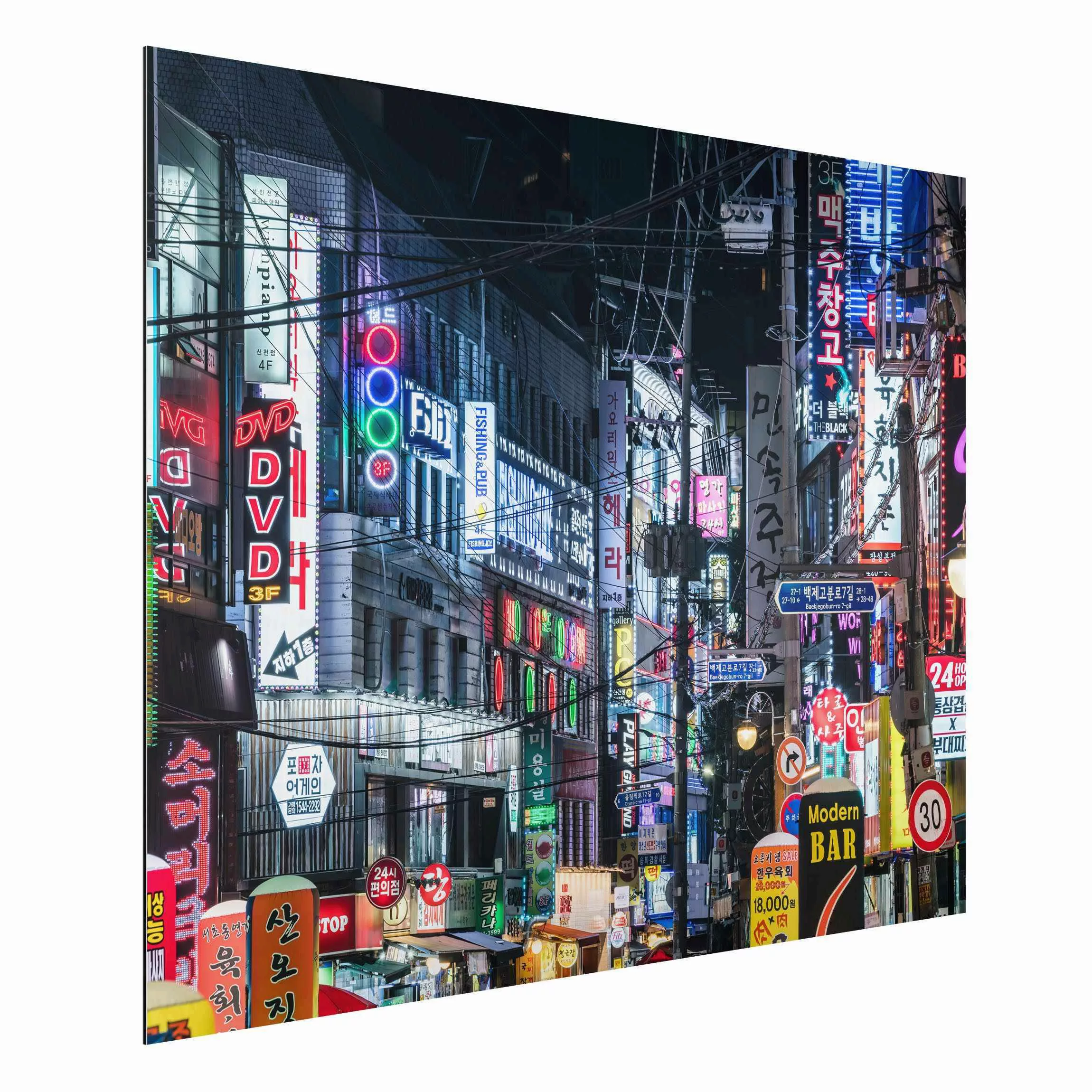 Alu-Dibond Bild Nachtleben von Seoul günstig online kaufen