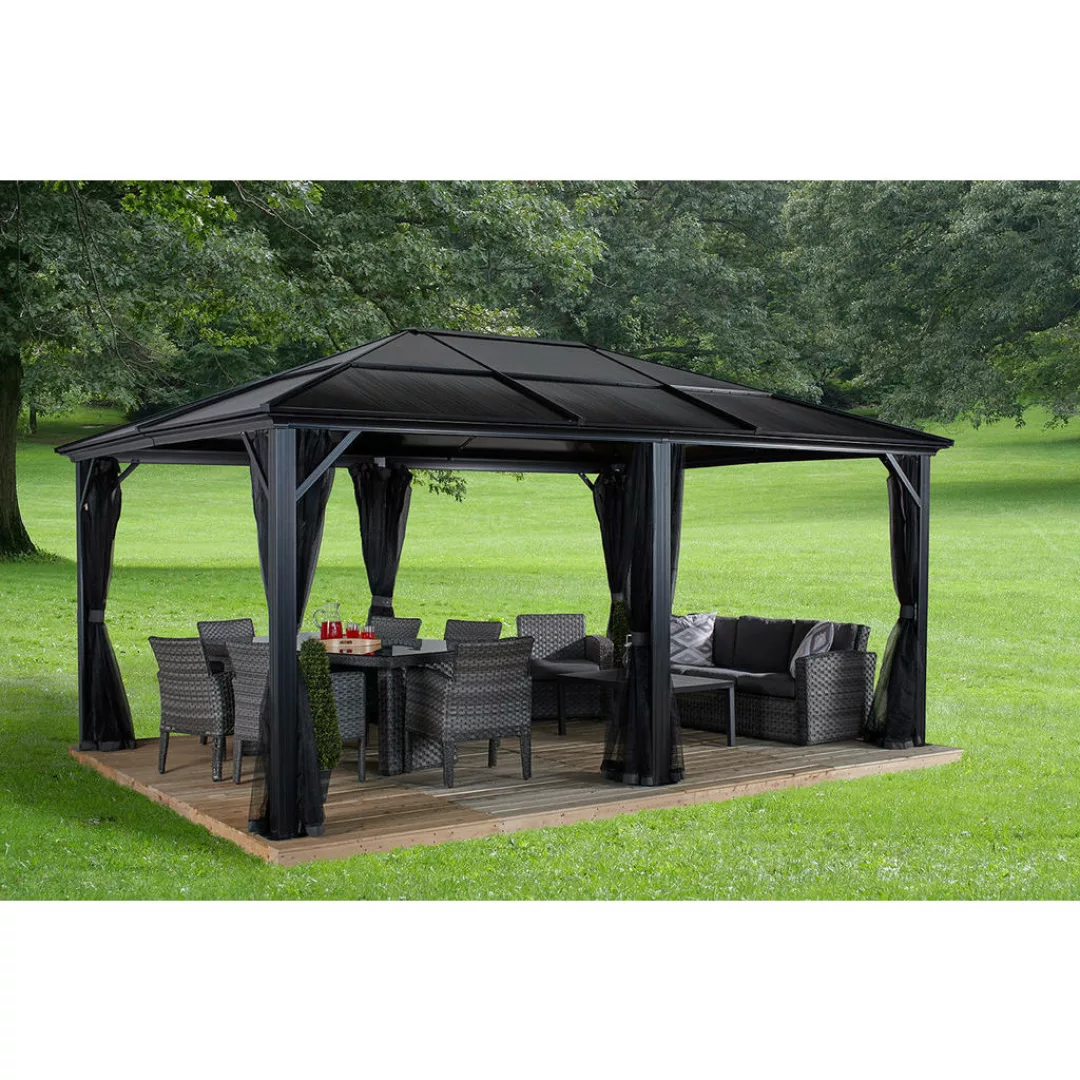 Sojag Pavillon Meridien anthrazit Aluminium B/H/L: ca. 343x270x463 cm günstig online kaufen