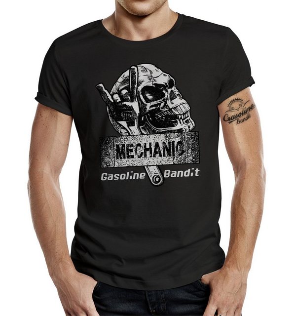 GASOLINE BANDIT® T-Shirt für Biker und Schrauber - Gasoline Mechanics günstig online kaufen