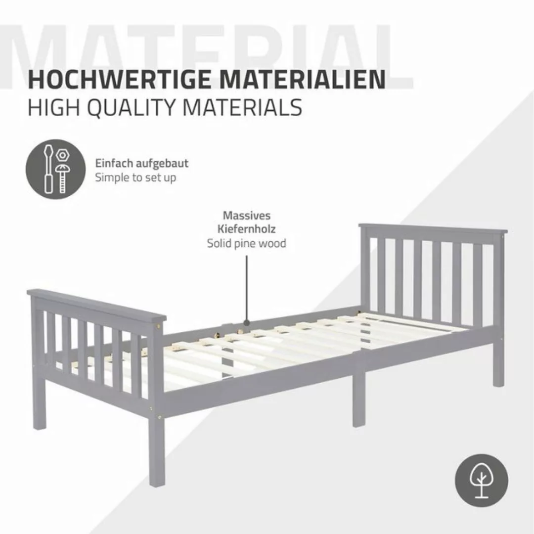 ML-DESIGN Bettgestell Holzbett mit Kopfteil und Fußteil aus Massivholz, mit günstig online kaufen