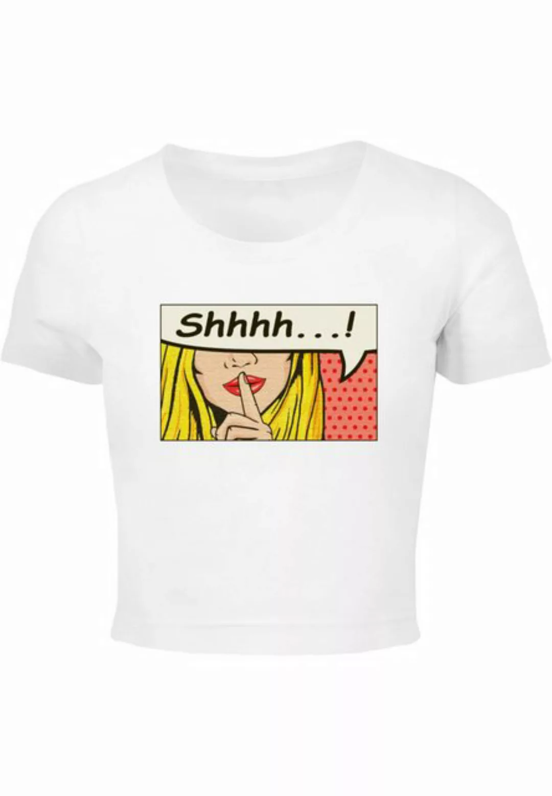 Merchcode T-Shirt Merchcode Damen Ladies Silent Sign Comic Cropped Tee (1-t günstig online kaufen
