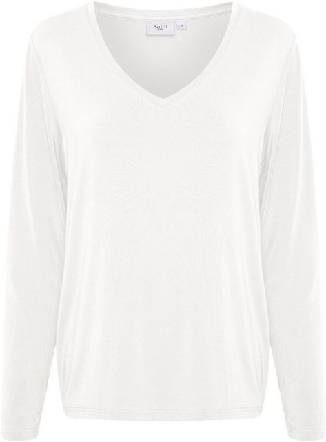 Saint Tropez Langarmshirt SZ-ADELIA V-N LS Wwertige Lyocell-Qualität günstig online kaufen