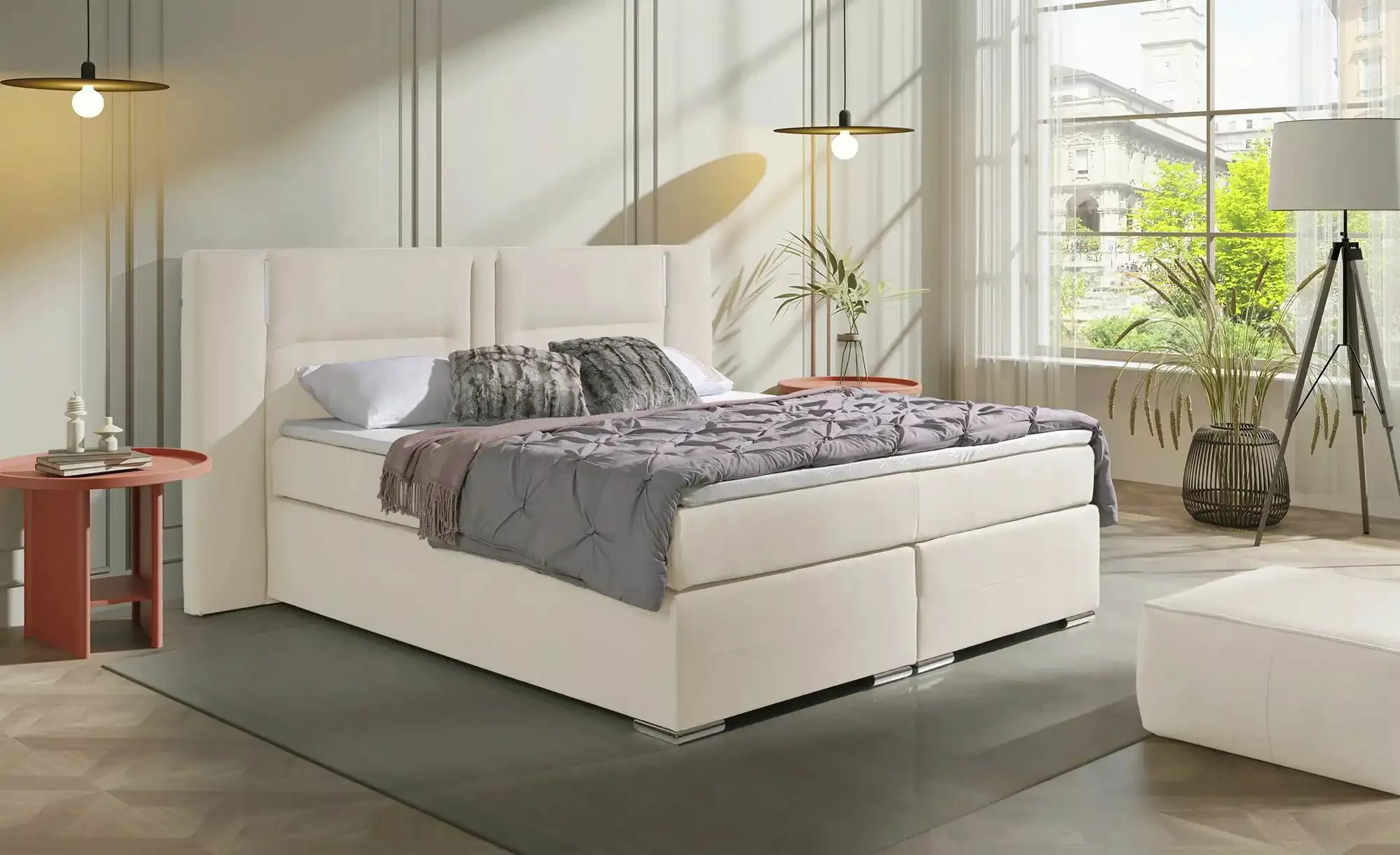 uno Boxspringbett  Aston ¦ beige ¦ Maße (cm): B: 233 H: 120 Betten > Boxspr günstig online kaufen