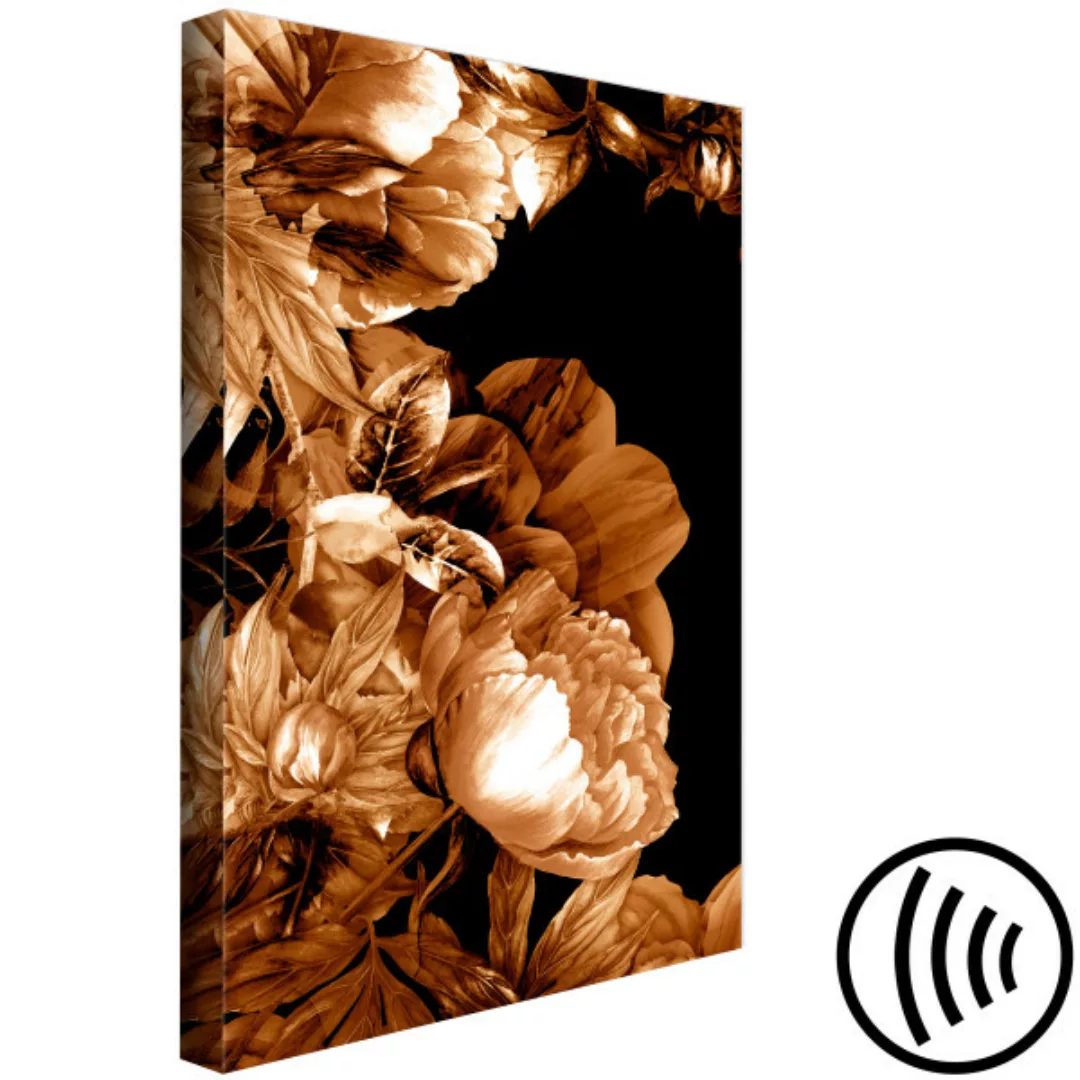 Bild auf Leinwand Herbstlicher Blumenstrauß auf schwarzem Hintergrund - Blu günstig online kaufen