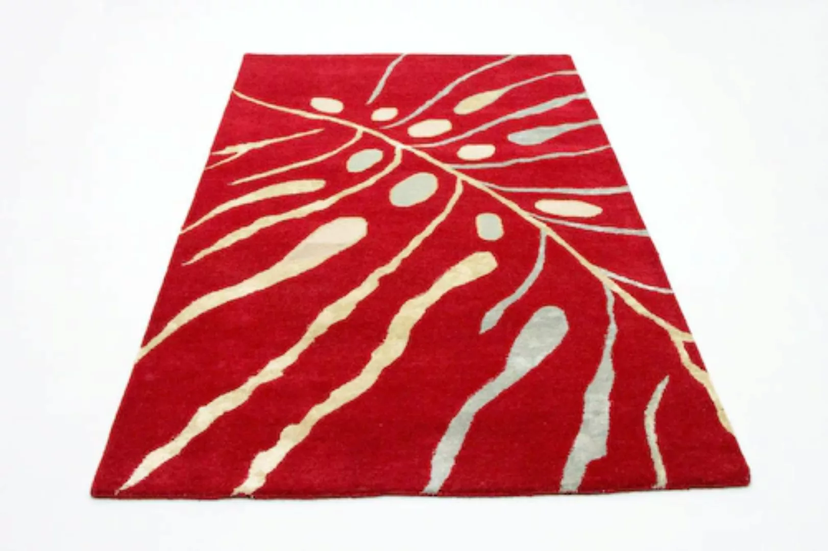 morgenland Wollteppich »Designer Teppich handgetuftet rot«, rechteckig günstig online kaufen