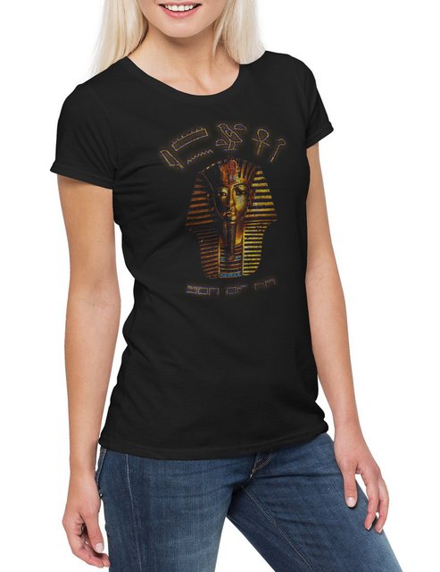 Urban Backwoods Print-Shirt Tutanchamun Vintage Damen T-Shirt Anubis Pharao günstig online kaufen