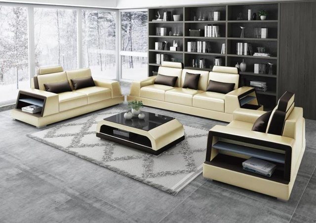 JVmoebel Sofa Sofagarnitur Couch Sofa Sitz Garnitur 3+2+1 Komplett Set Mode günstig online kaufen