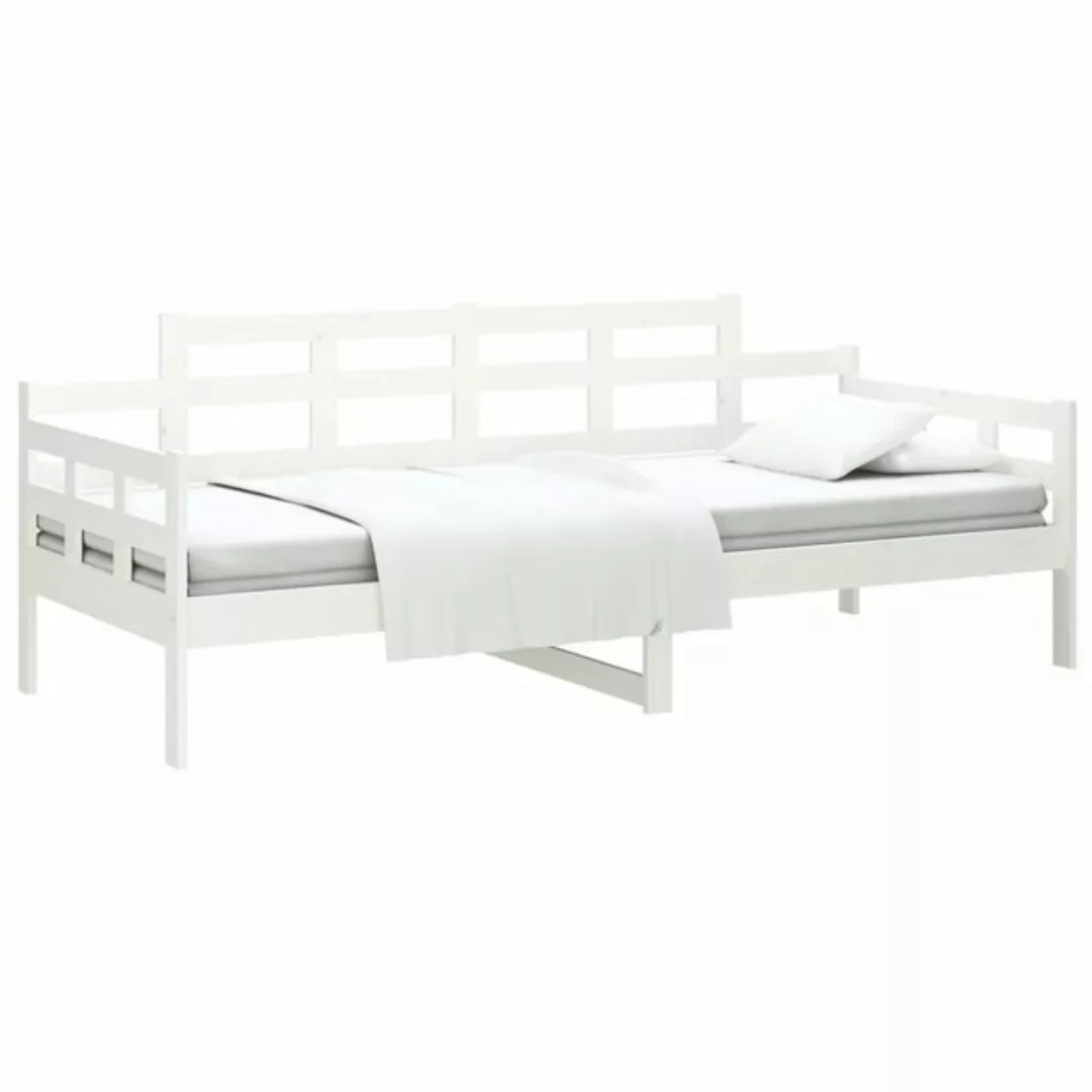 vidaXL Bett, Tagesbett Weiß Massivholz Kiefer 90x190 cm günstig online kaufen