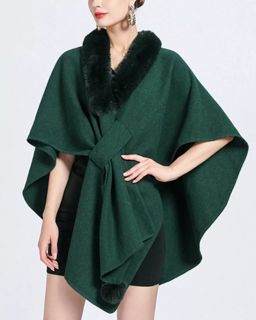 Dekorative Poncho Dicke Poncho Cape Damen, Weiche Warm Mode Schal (1-St) Wi günstig online kaufen