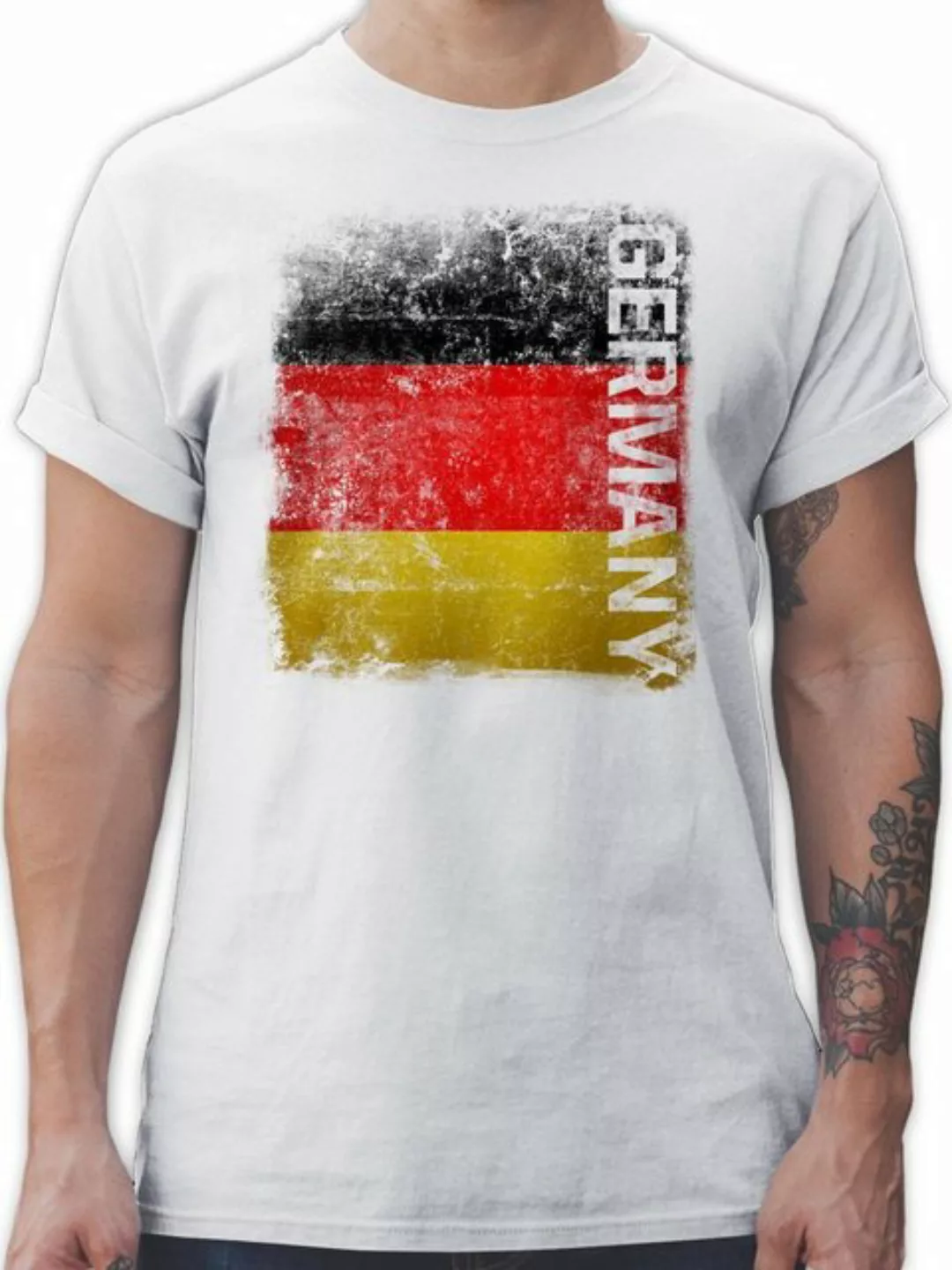 Shirtracer T-Shirt Germany Vintage Flagge 2024 Fussball EM Fanartikel günstig online kaufen