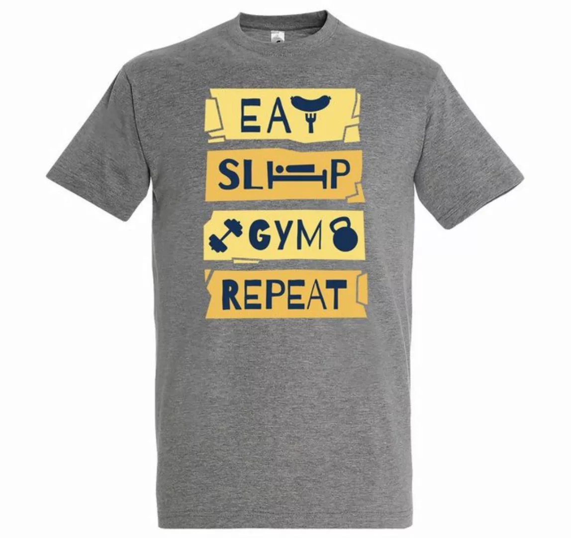 Youth Designz T-Shirt Eat Sleep Gym Repeat Herren Shirt im Fun-Look günstig online kaufen
