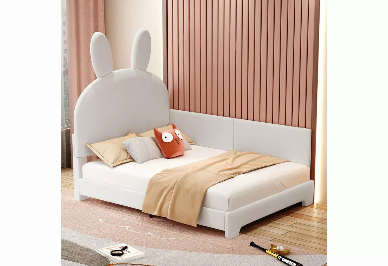 Rutaqian Polsterbett Kinderbett Einzelbett 90×200cm, Sofabett, Teenagerbett günstig online kaufen