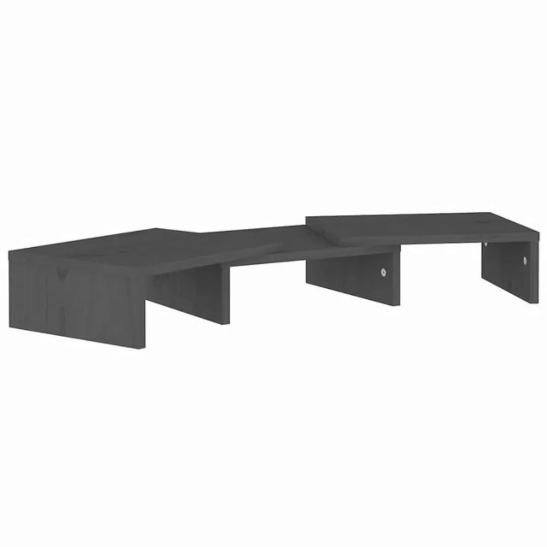 furnicato TV-Schrank Monitorständer Grau 60x24x10,5 cm Massivholz Kiefer günstig online kaufen