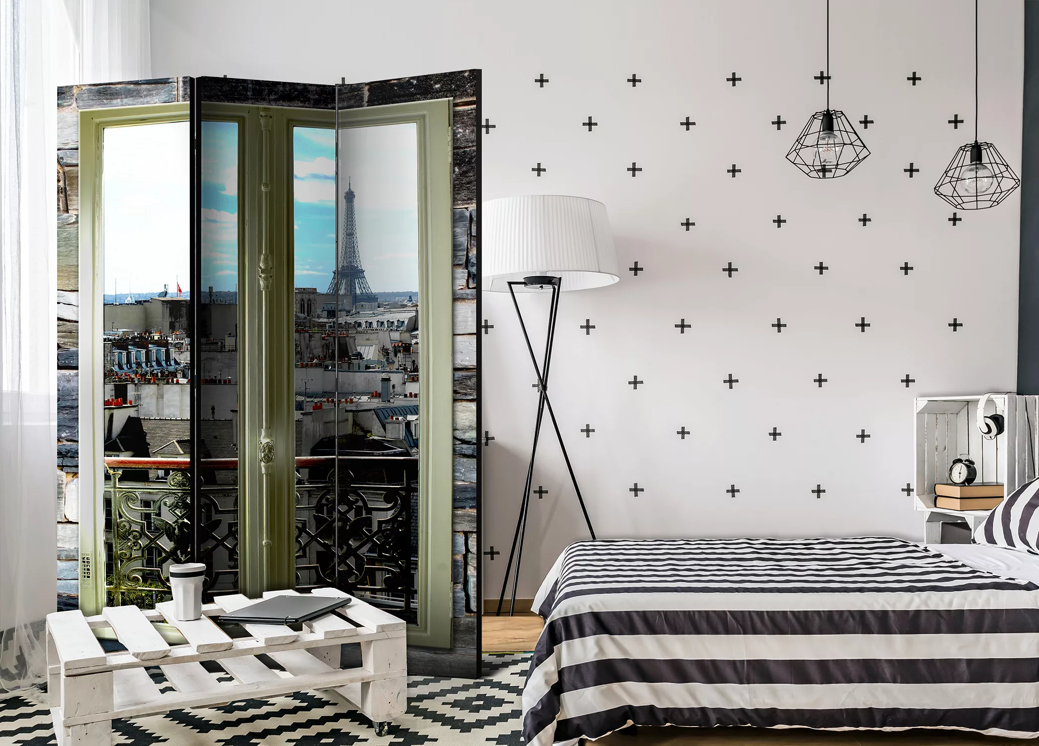 3-teiliges Paravent - Parisian View [room Dividers] günstig online kaufen