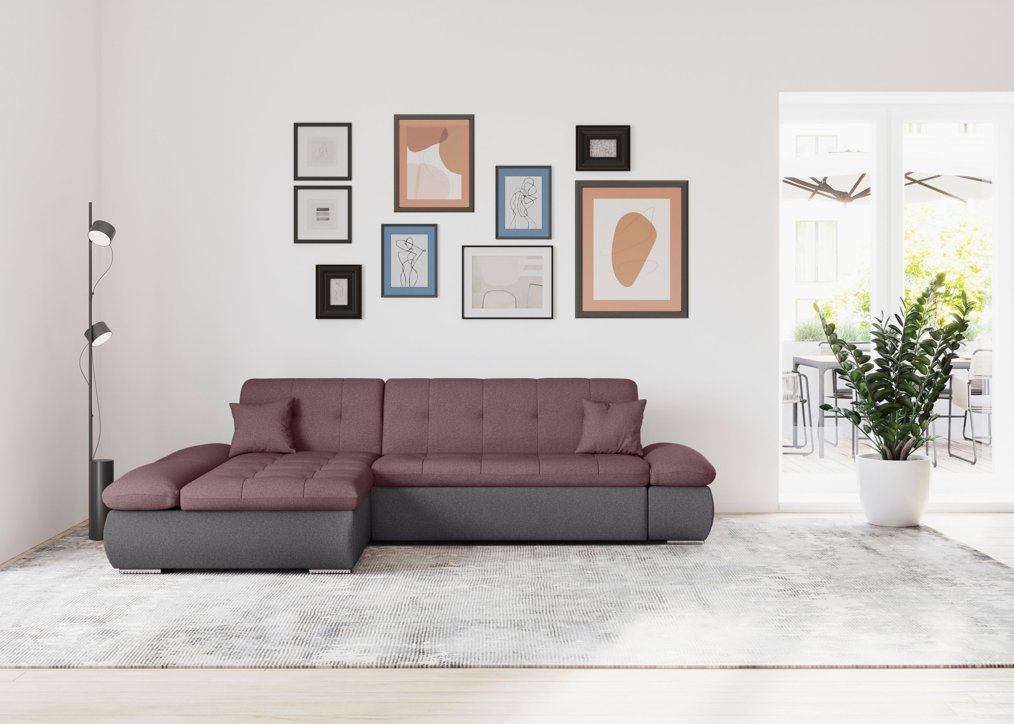 DOMO collection Ecksofa "Moric, L-Form, XXL-Sofa - Breite 300cm", wahlweise günstig online kaufen