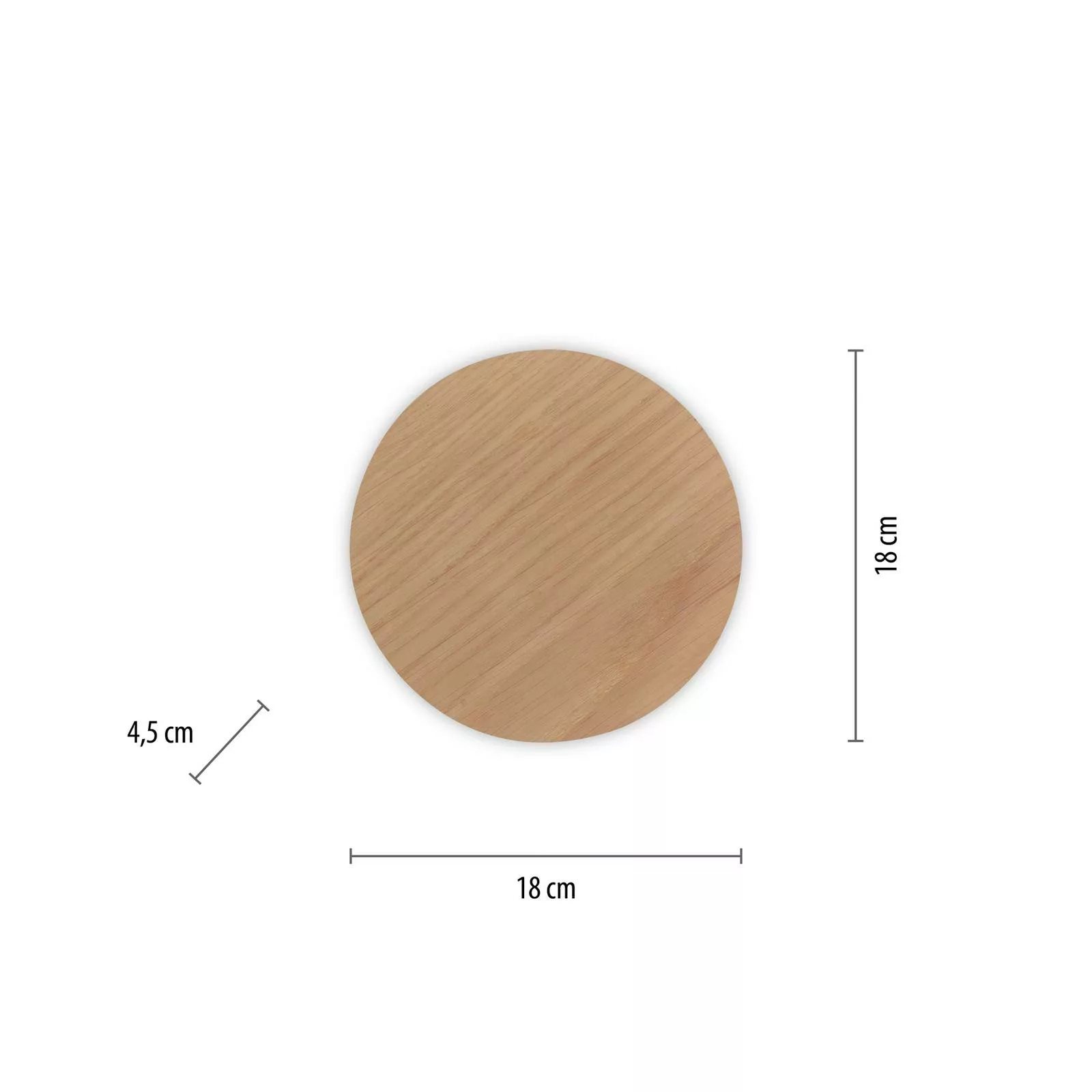 LED-Wandleuchte Akku Puntua Ø 18 cm Holzoptik günstig online kaufen