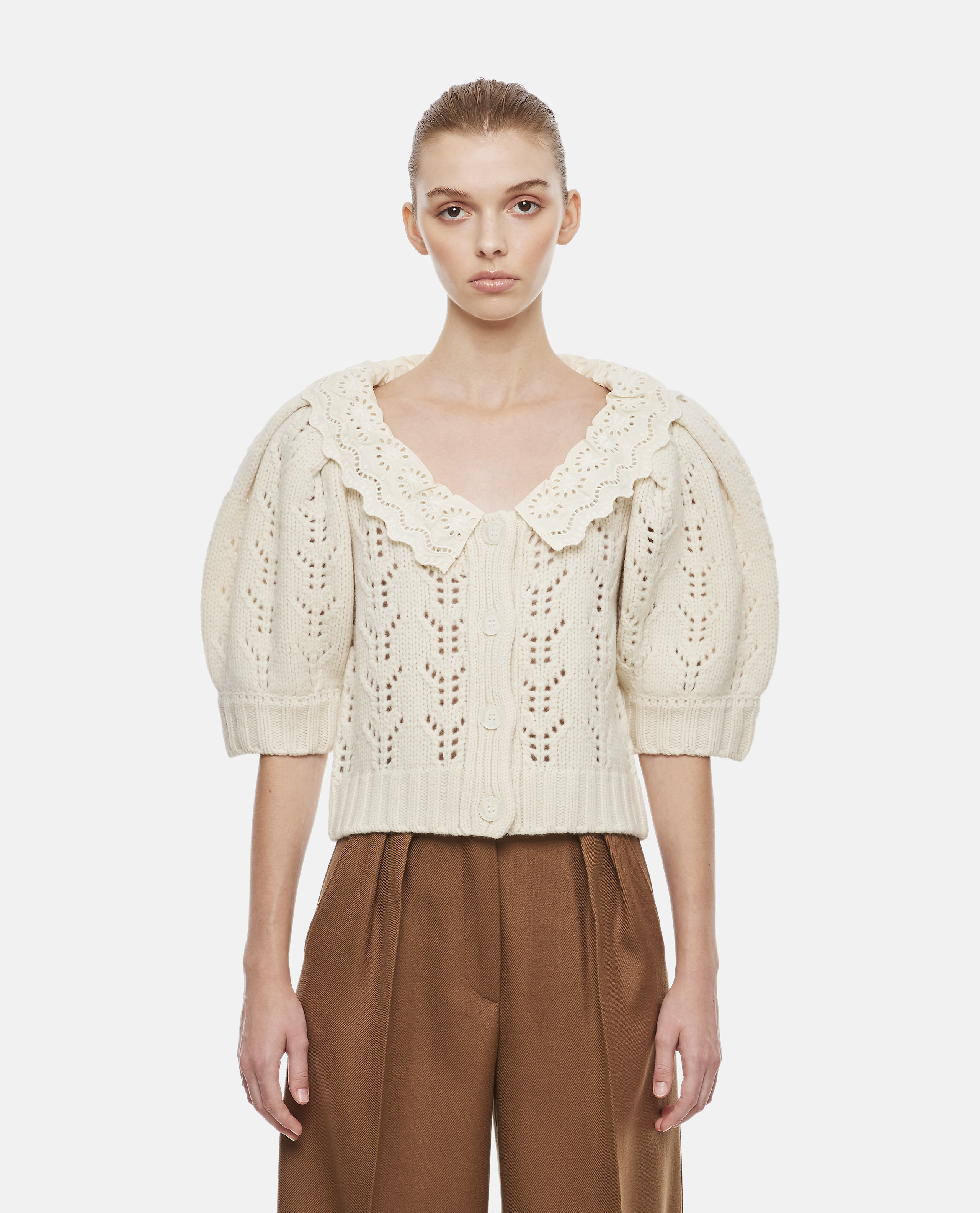 ZIA POINTELLE LACE COLLAR CARDIGAN günstig online kaufen