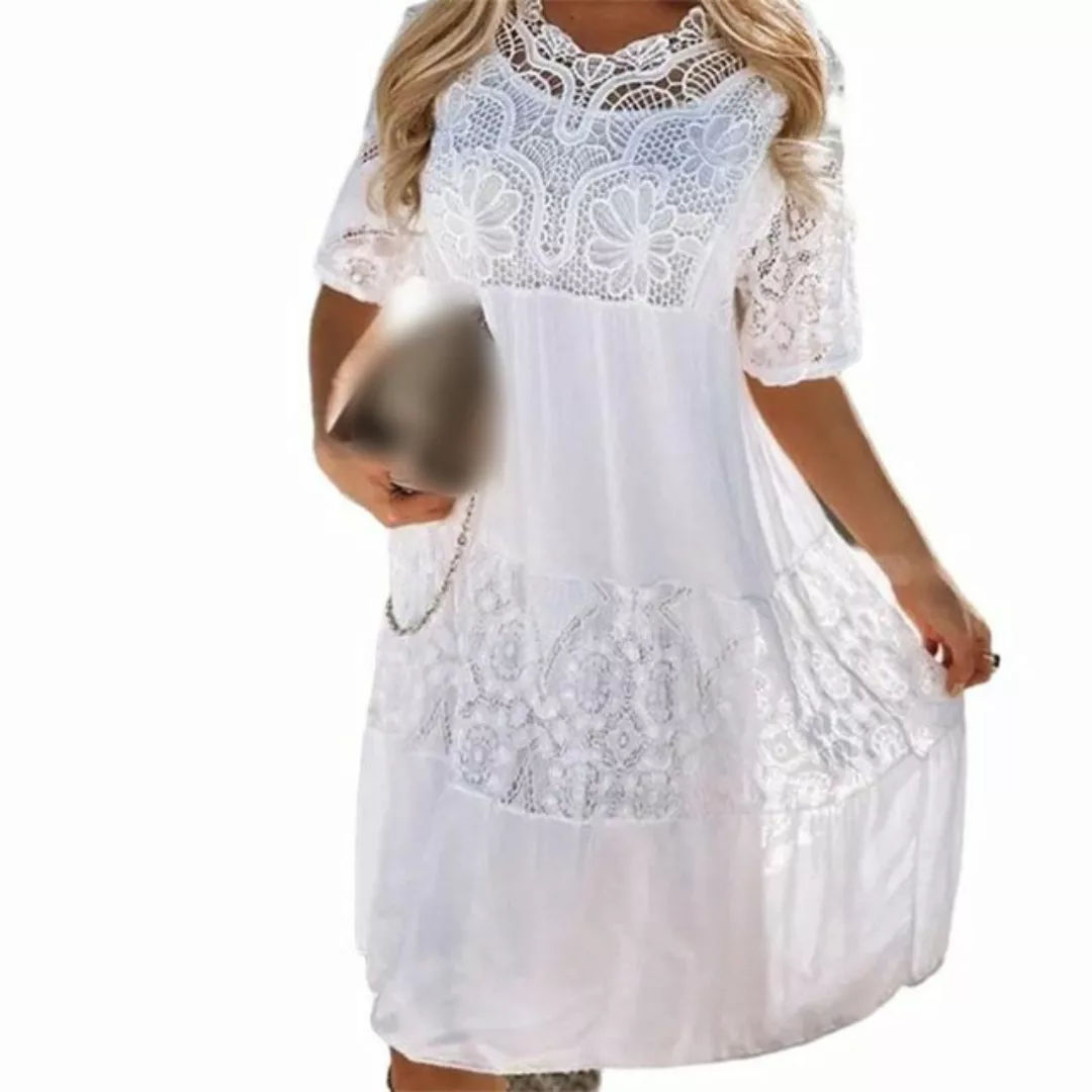 AFAZ New Trading UG Sommerkleid Spitzenkleid, lockeres Kurzarmkleid, Spitze günstig online kaufen
