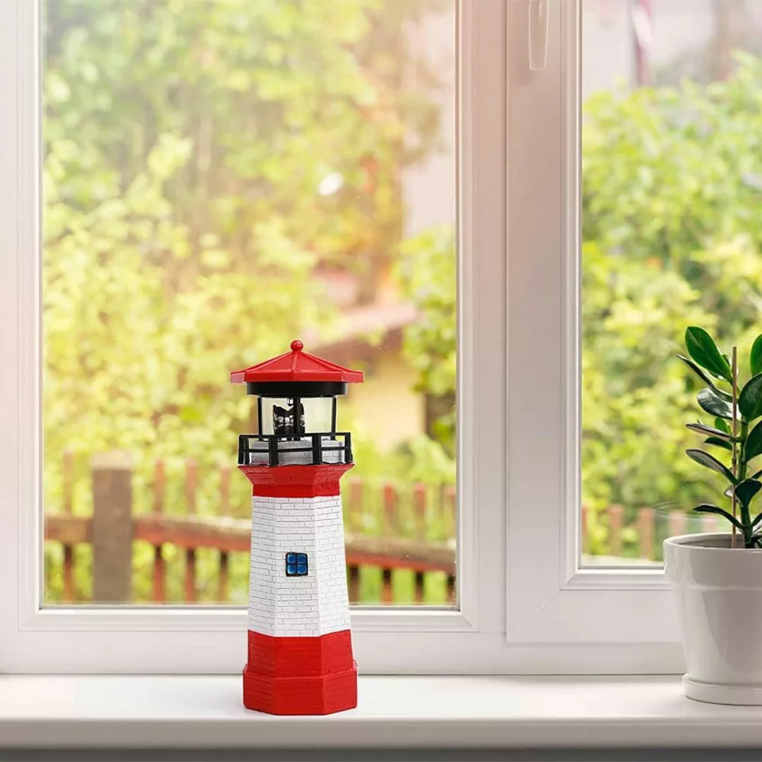 BlingBin LED Solarleuchte Rote Solar-Leuchtturm, Rotierende günstig online kaufen