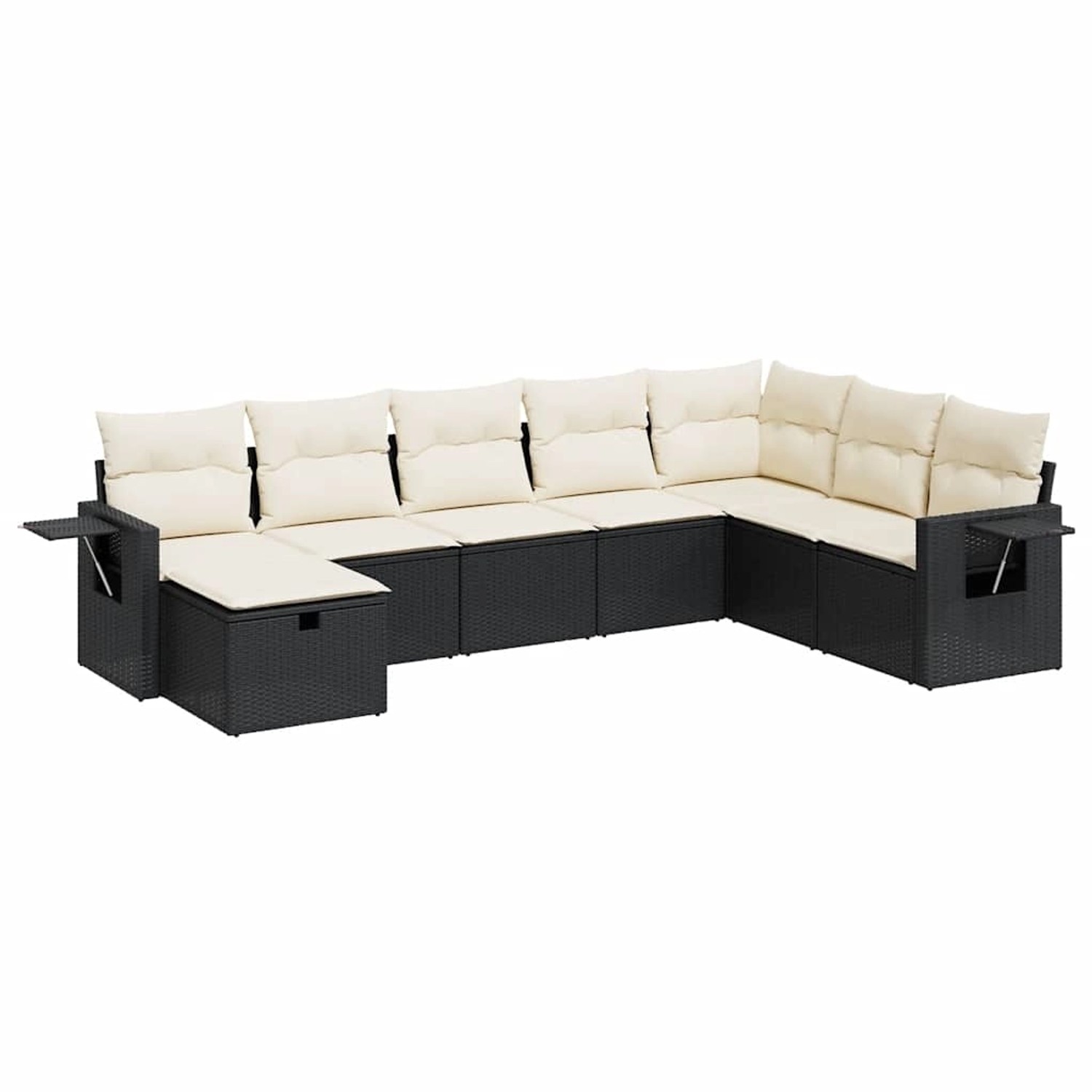 vidaXL 8-Tlg Garten-Sofagarnitur mit Kissen Schwarz Poly Rattan 3325532 günstig online kaufen