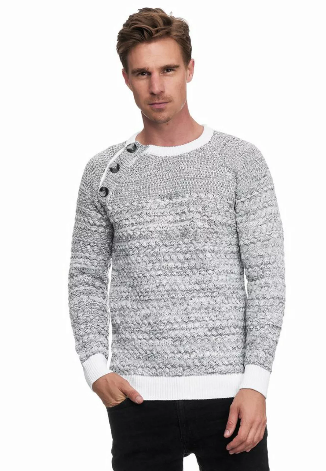 Rusty Neal Strickpullover, mit modischen Knöpfen günstig online kaufen