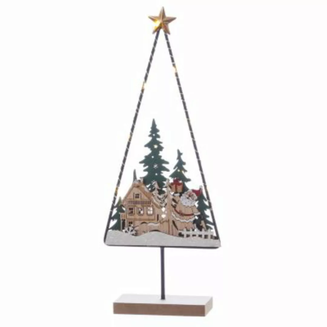 MARELIDA LED Dekoleuchte SANTAS HOUSE 33cm braun günstig online kaufen