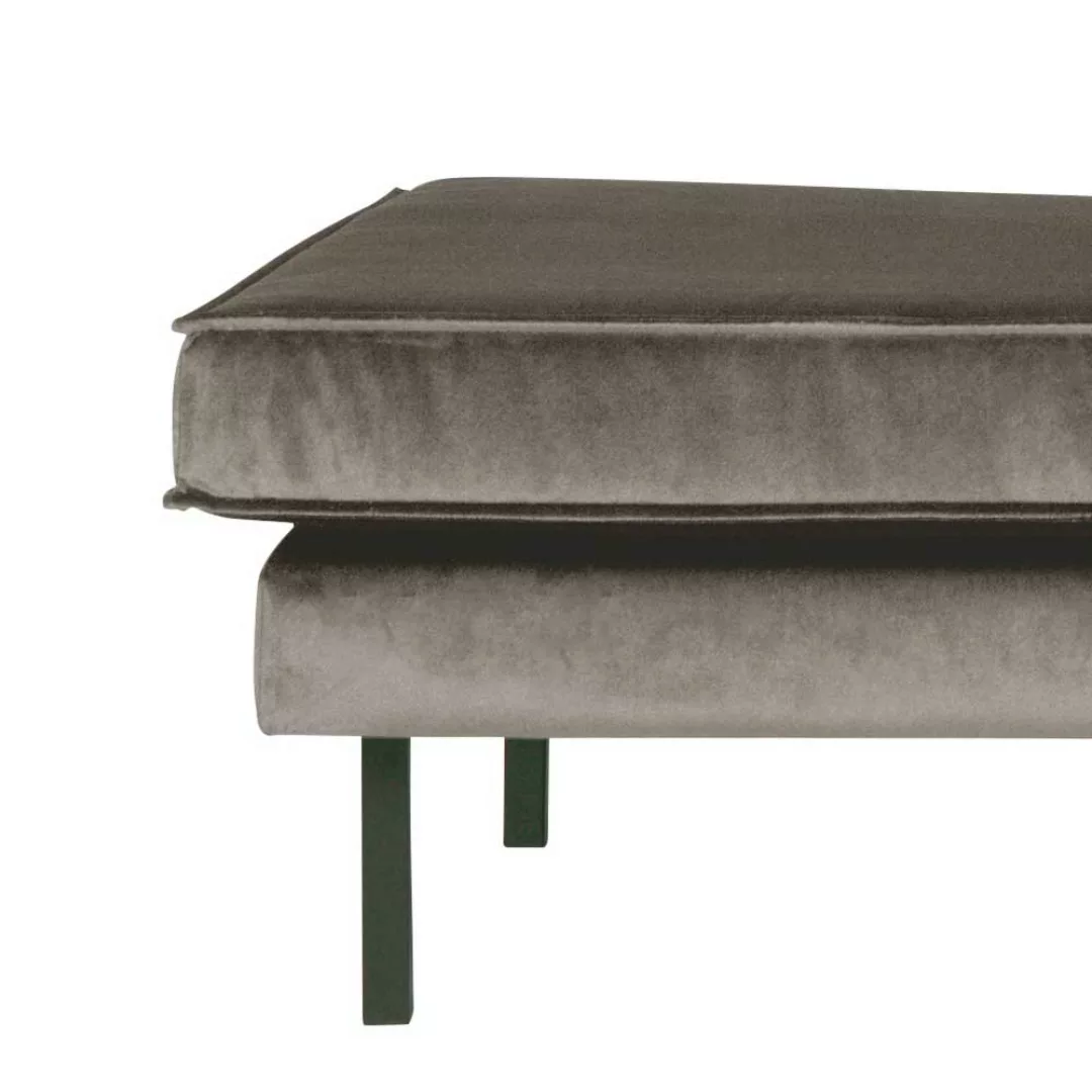 Sofa Recamiere in Taupe Samtbezug Retro Style günstig online kaufen