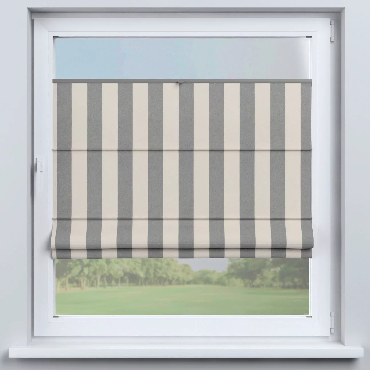 Dekoria Flexibles Raffrollo Sizilien, weiß-grau, 110 x 150 cm günstig online kaufen