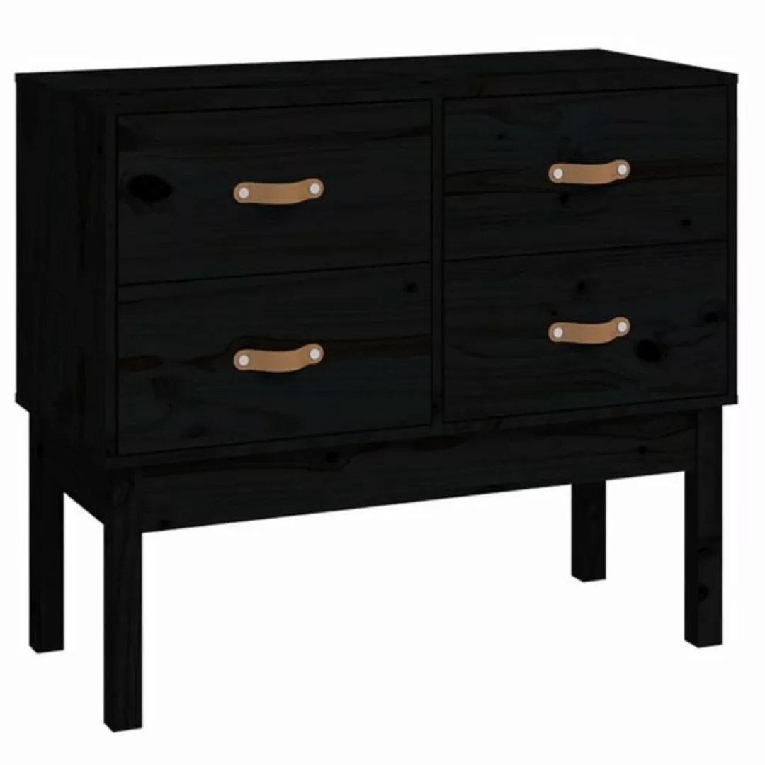 furnicato Beistellschrank Konsolenschrank Schwarz 90x40x78 cm Massivholz Ki günstig online kaufen