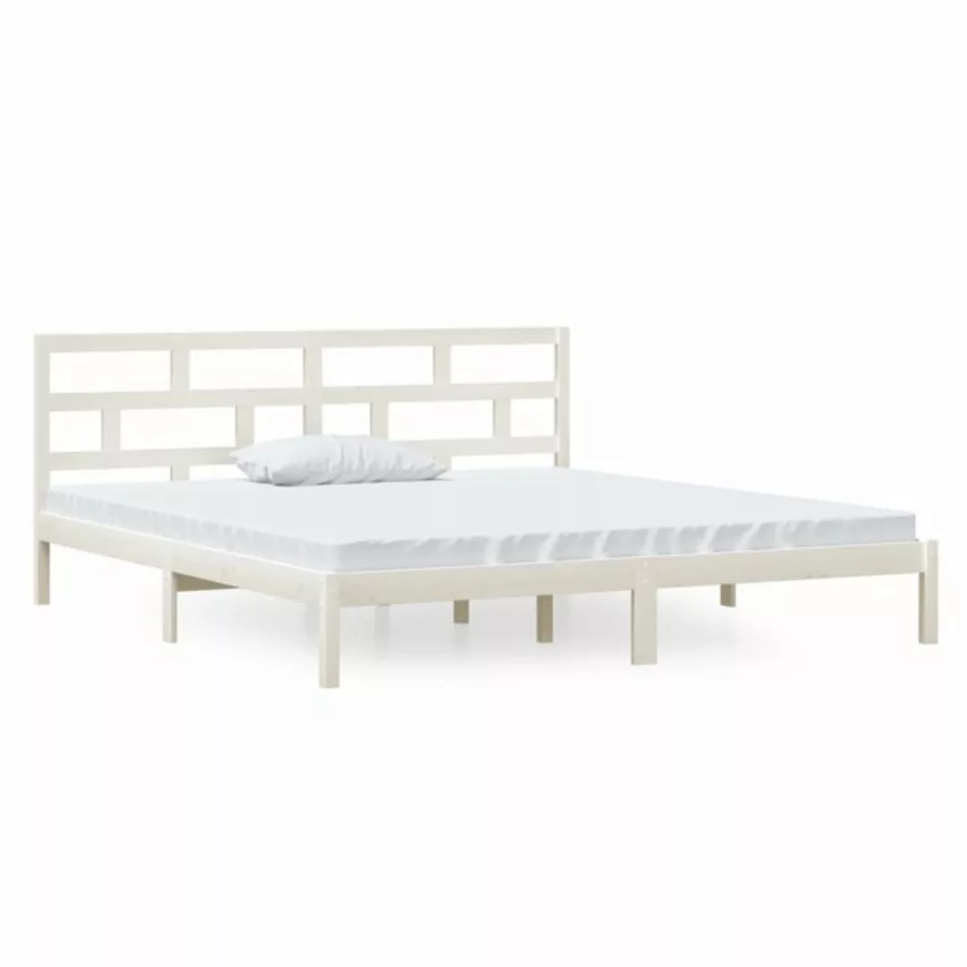 furnicato Bett Massivholzbett Weiß Kiefer 140x190 cm günstig online kaufen