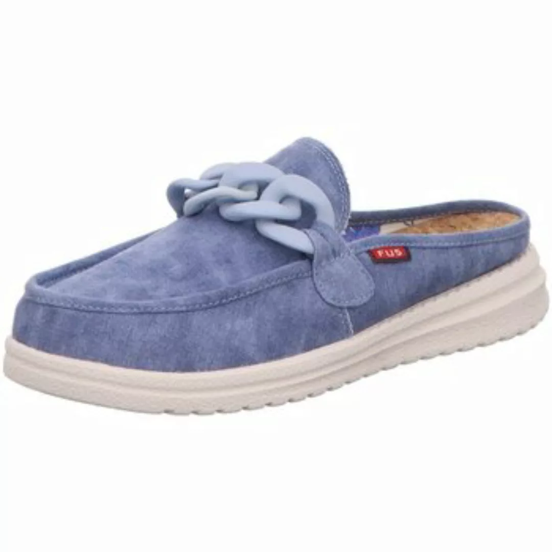 Laufsteg München  Clogs Pantoletten washed canvas blue 2-0105B-0723 günstig online kaufen