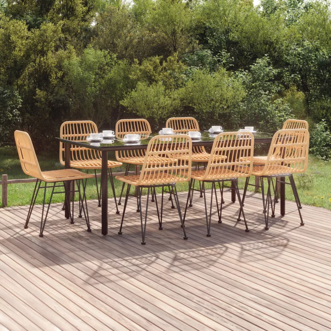 Vidaxl 9-tlg. Garten-essgruppe Poly Rattan günstig online kaufen