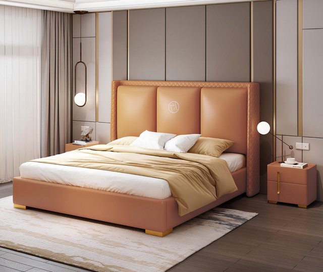 Xlmoebel Bett Neues luxuriöses orange Bettgestell im modernen Design für da günstig online kaufen