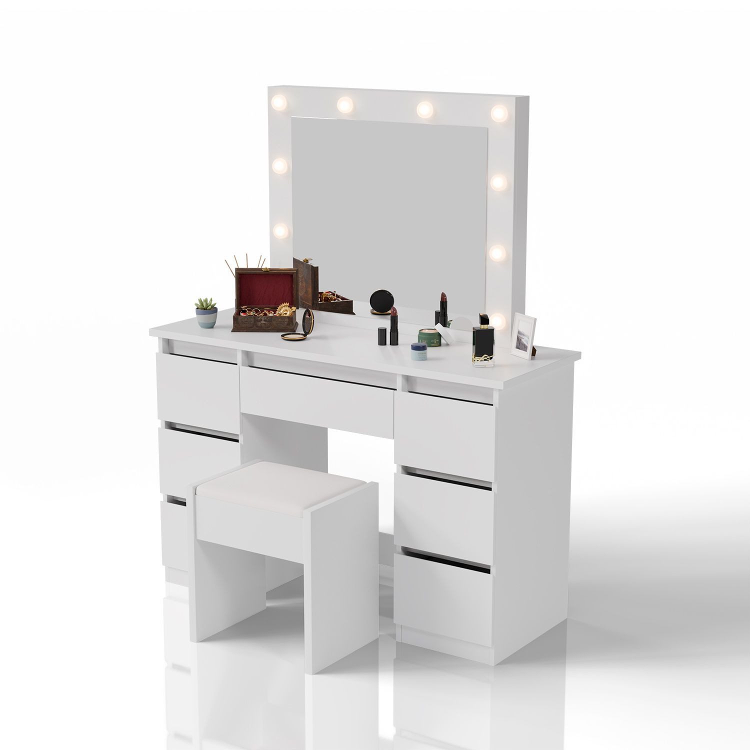 Juskys Schminktisch Talea (3-St), LED-Beleuchtung, 3 günstig online kaufen